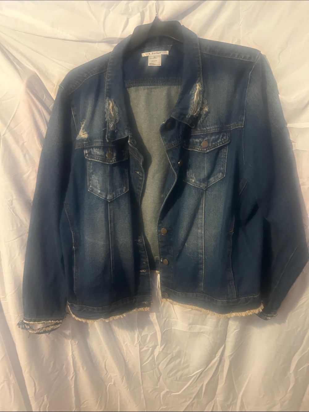 Willi Smith Distressed Dark Blue Denim Jacket